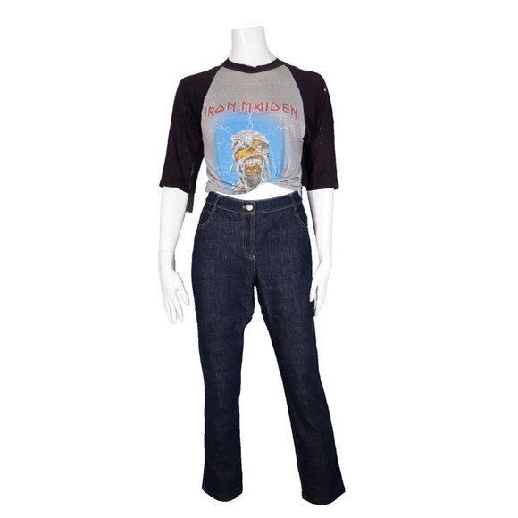 St. John Knits Women's Size US6 32" Waist Dark Blue Jeans Cropped 5 Pocket Denim - Picture 9 of 9